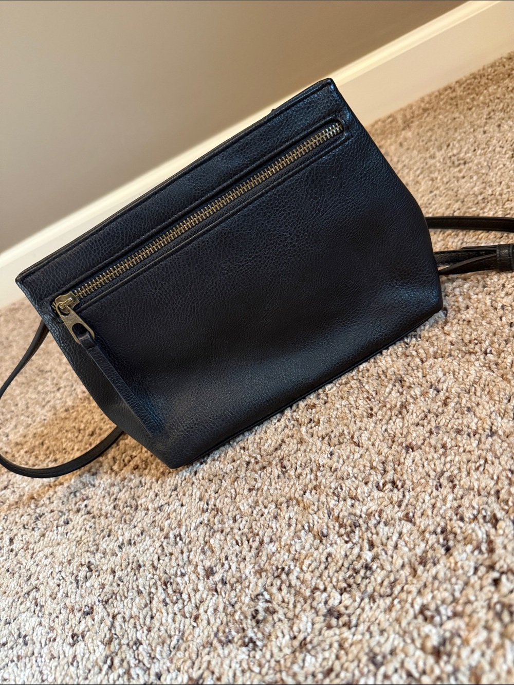 Classic Black Leather Crossbody Bag